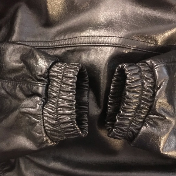 Wilsons Leather Jacket Faux Fur Lined Black sz 42 Autumn - Picture 12 of 16